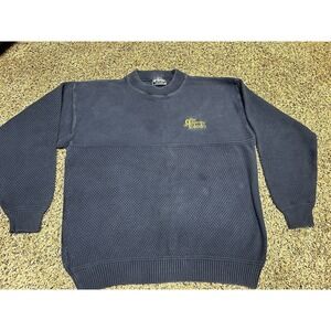 University of Toledo Pullover Sweater Vintage - McBriar Men's Blue Med STAINED